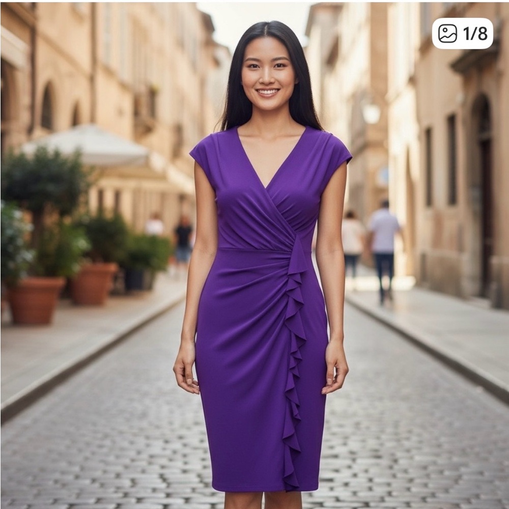 American Living Elegant Purple Wrap Dress
